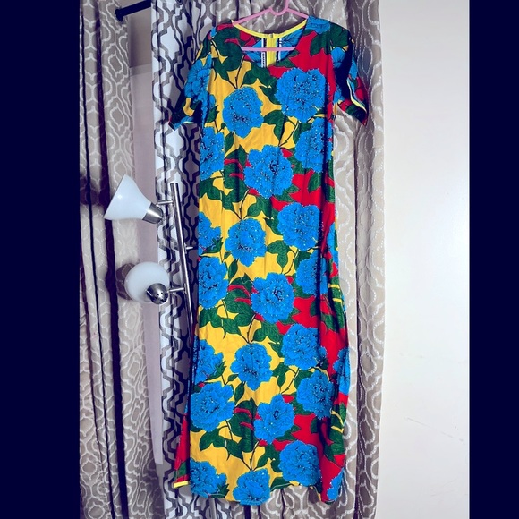 BRIGHT AND BOLD FLOWER KAFTAN - Picture 1 of 3